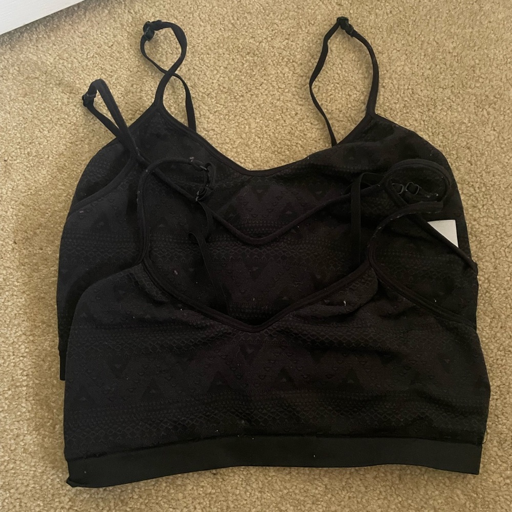 Justice Set of 3 Black Bras